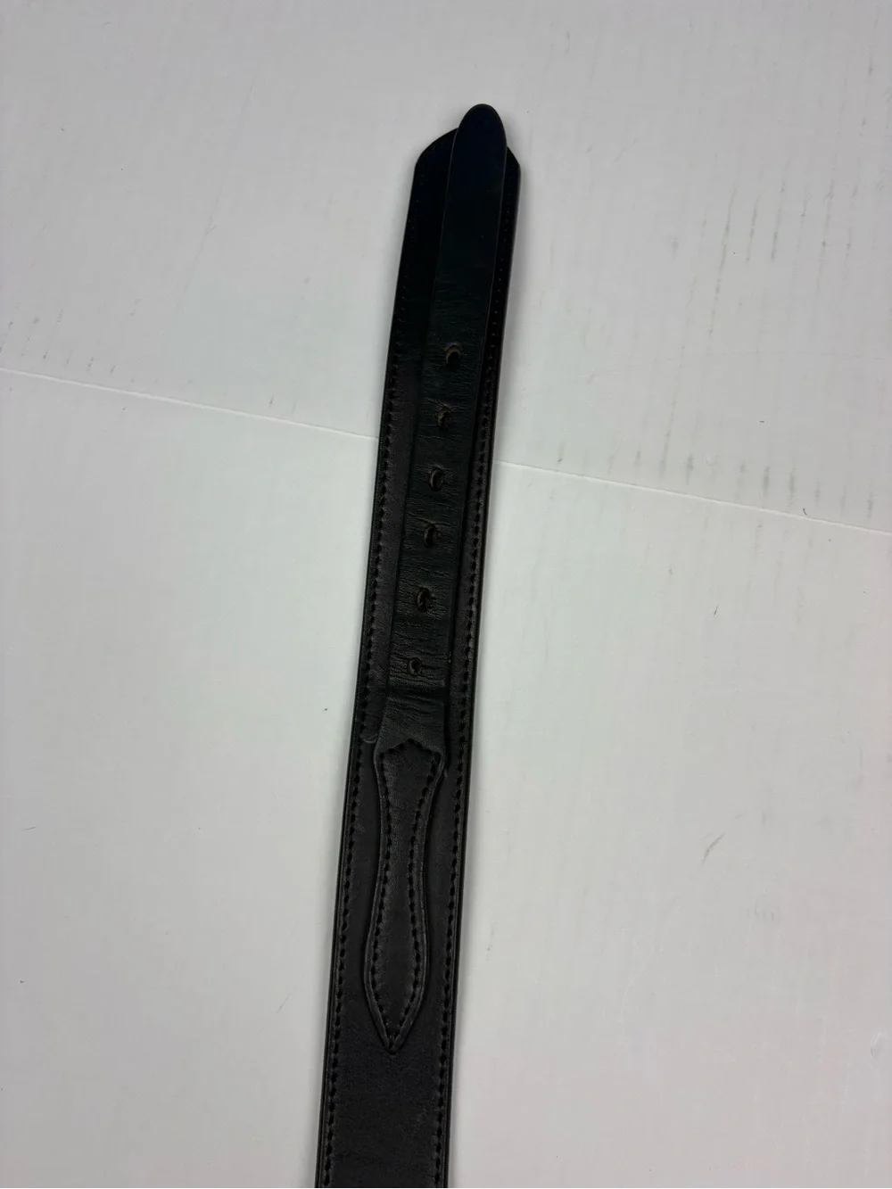 Gingerich Men Size 54 Belt Black Leather Made In USA Silver Tone Buckle Western